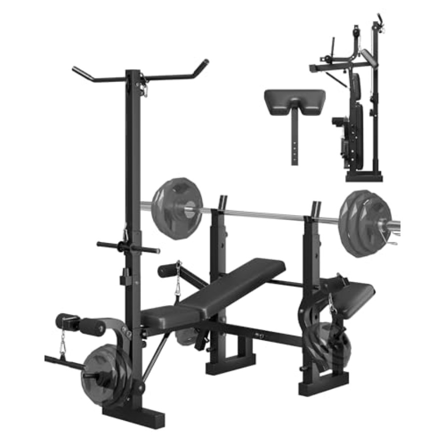Home Gym Lat Pulldown - Conjunto de Banco de Musculação Dobrável