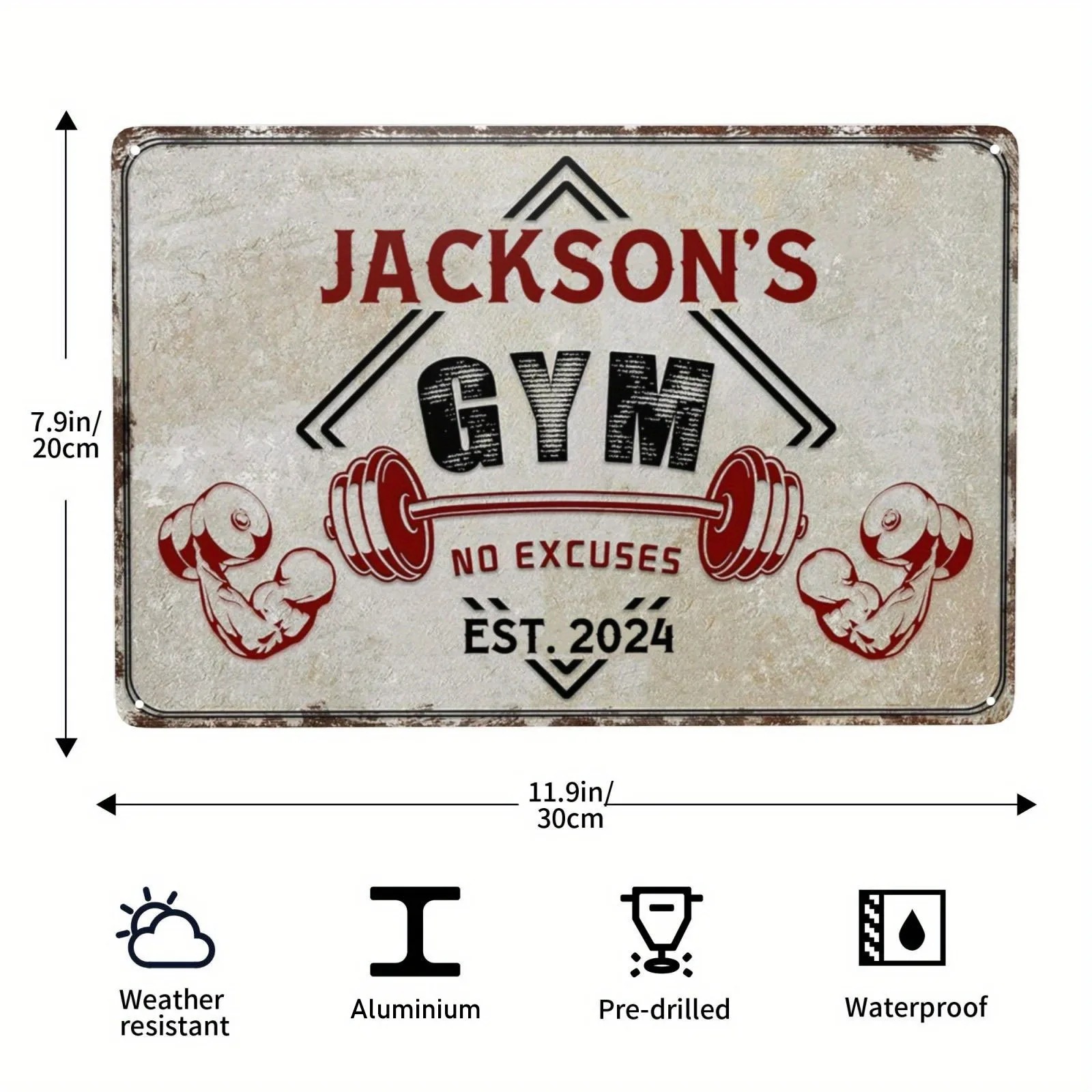 Home Gym Names - [2D Plano] Placa de Academia Personalizável