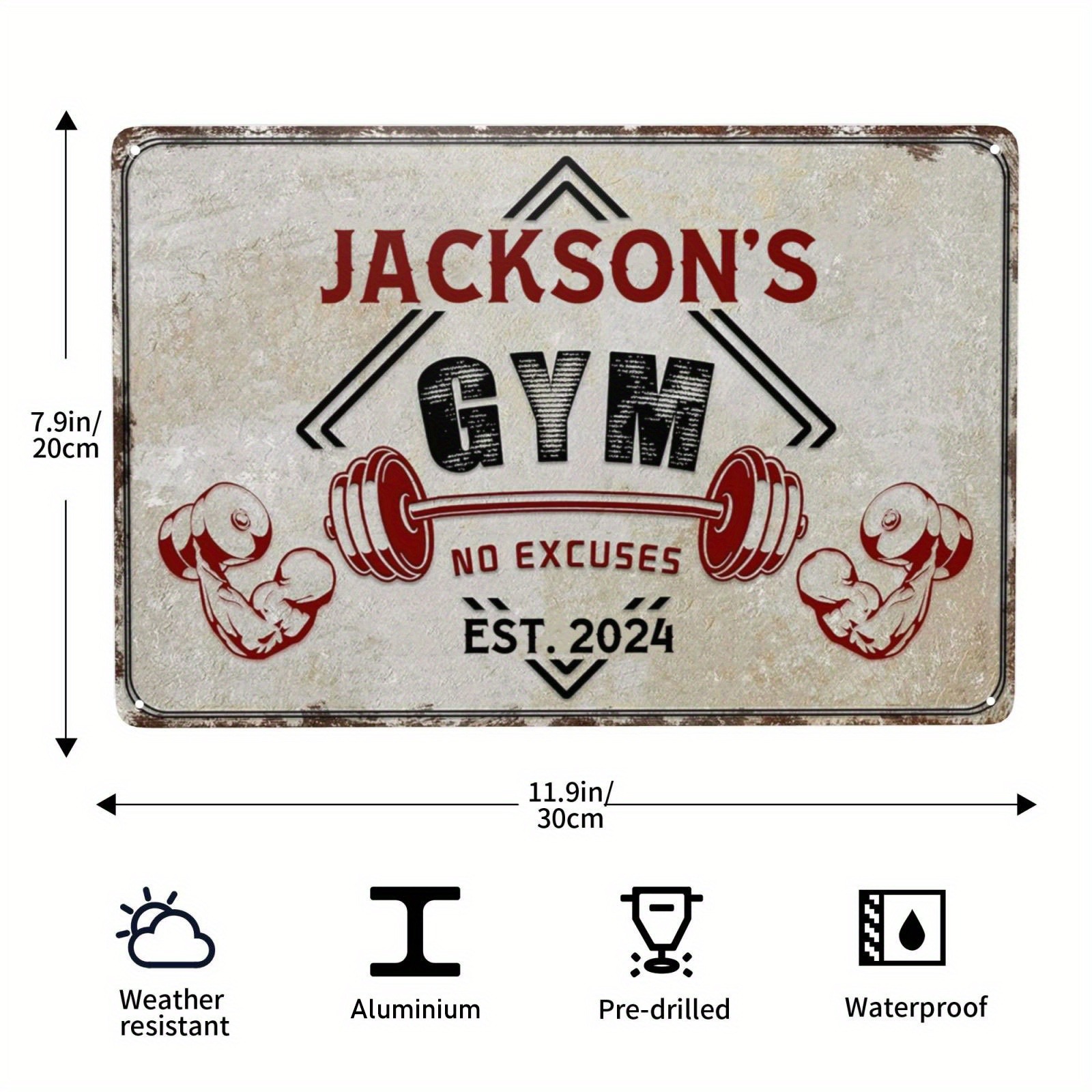 Home Gym Names - 1 unidade de Placa Personalizada para