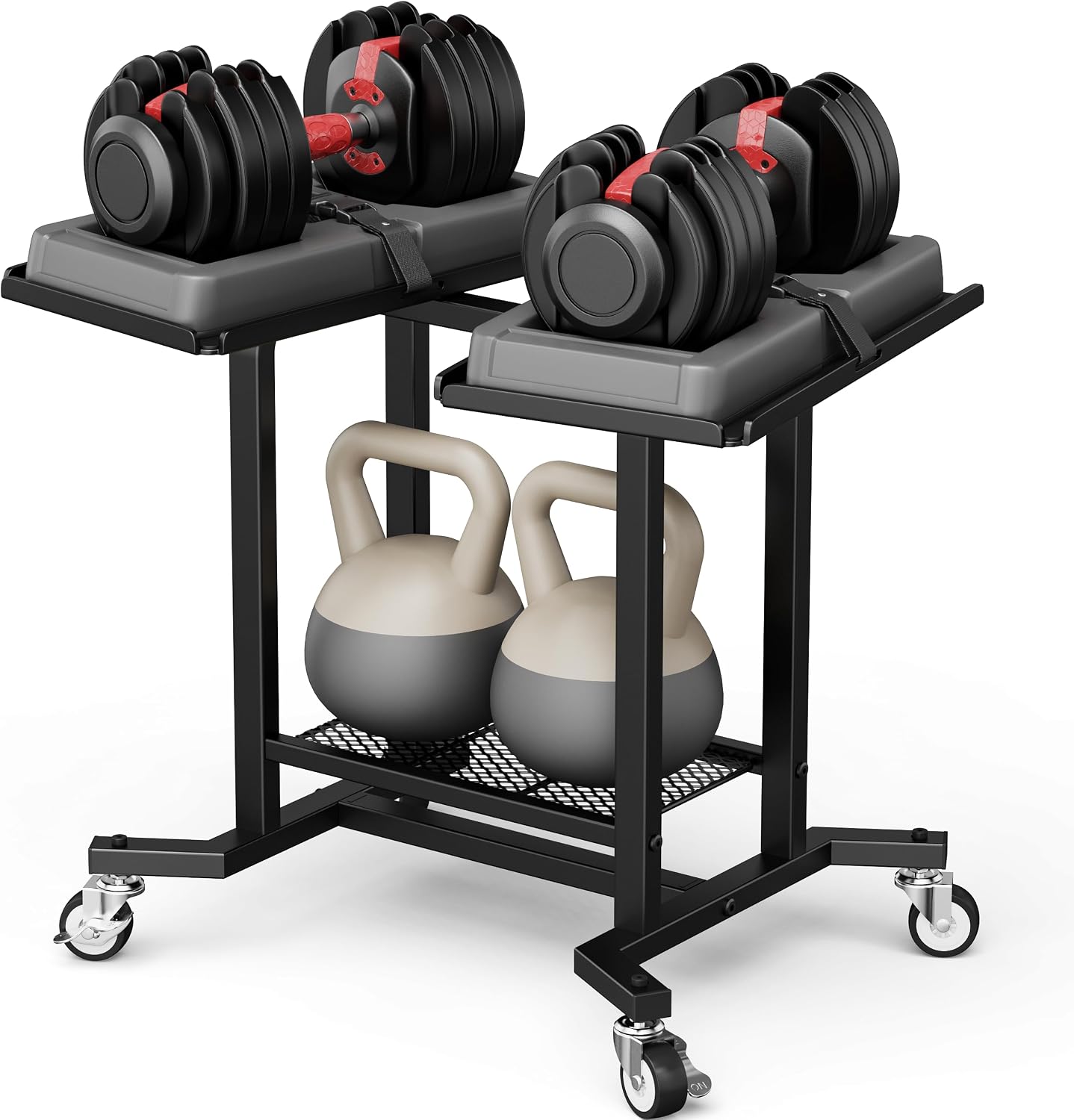 Home Gym Floor - Suporte Ajustável para Halteres, Estrutura de
