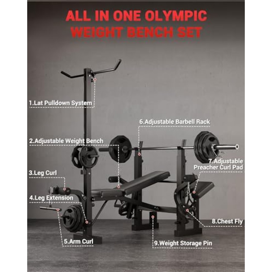 Conjunto de Banco de Musculaçã - Home Gym Lat Pulldown avaliação e preço